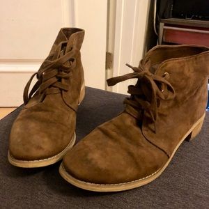 Brown suede booties- madewell